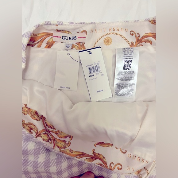 Guess tweed purple/white checkered set. Small top and Xsmall skirt. - Picture 8 of 8